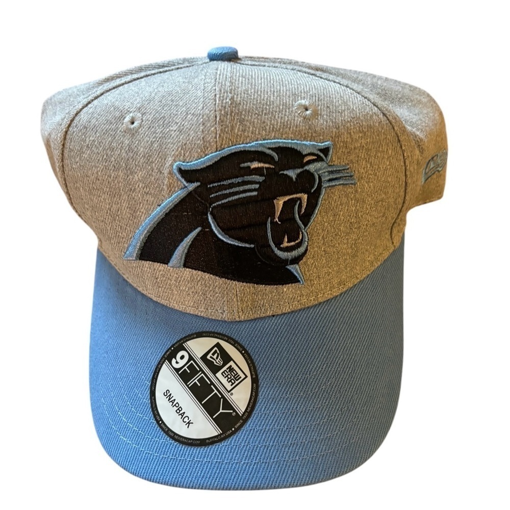New Era 9Fifty NFL Carolina Panthers SnapBack Hat OS Cap Adult Uni-Sex Gray Blue